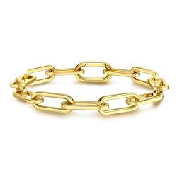 CASSIECA Gold Armband für Damen 18 Karat Vergoldete Armbänder Freundschafts Armbänder Büroklammer Armbänder Gold Schmuck Geschenk Freundin Partner Schwester von CASSIECA