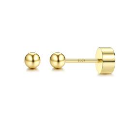 CASSIECA Ohrringe Silber 925 für Damen Herren Medizinische Ohrstecker Hypoallergene Gold Ohrstecker für Empfindliche Ohren 2mm von CASSIECA