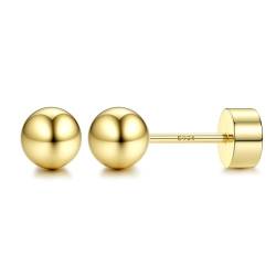 CASSIECA Ohrringe Silber 925 für Damen Herren Medizinische Ohrstecker Hypoallergene Gold Ohrstecker für Empfindliche Ohren 5mm von CASSIECA