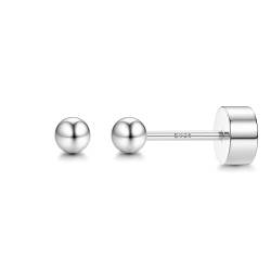 CASSIECA Ohrringe Silber 925 für Damen Herren Medizinische Ohrstecker Hypoallergene Silber Ohrstecker für Empfindliche Ohren 2mm von CASSIECA