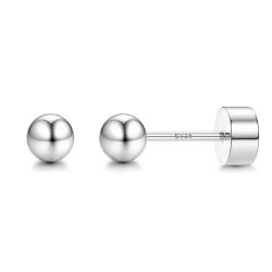 CASSIECA Ohrringe Silber 925 für Damen Herren Medizinische Ohrstecker Hypoallergene Silber Ohrstecker für Empfindliche Ohren 3mm von CASSIECA