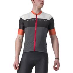 CASTELLI Men's SEZIONE Jersey T-Shirt, Dunkelgrau/Schwarz-Scarlet Ibis, XL von CASTELLI