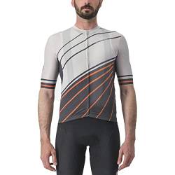 CASTELLI Men's Speed Strada Jersey T-Shirt, Mond grau/dunkelgrau-Scarlet Ibis, L von CASTELLI