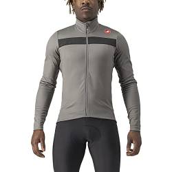 Castelli Men's Puro 3 Jersey FZ Sweatshirt, Nickel Gray/Black Reflex, XXL von CASTELLI