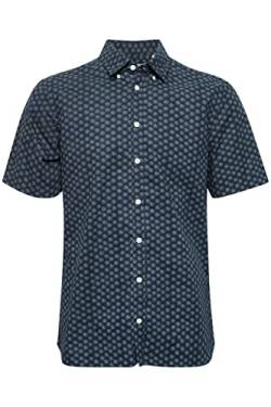 CASUAL FRIDAY CFAnton AOP Shirt Herren Kurzarmhemd Herrenhemd Hemd Button-Down-Kragen Gemustert Regular Fit, Größe:L, Farbe:Dark Navy (194013) von CASUAL FRIDAY