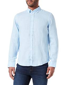 CASUAL FRIDAY CFAnton Herren Freizeithemd Hemd Basic Leinenhemd Button-Down-Kragen Regular Fit, Größe:L, Farbe:Chambray Blue (154030) von CASUAL FRIDAY