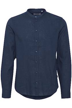 CASUAL FRIDAY CFAnton Herren Hemd Leinenhemd Freizeithemd Stehkragen Regular Fit 55% Leinen, 45% Baumwolle, Größe:S, Farbe:Dark Navy (194013) von CASUAL FRIDAY