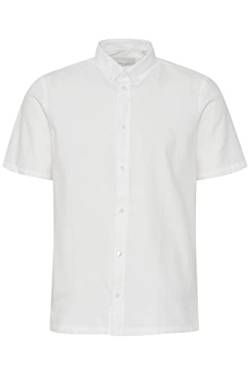 CASUAL FRIDAY CFAnton fil a fil Shirt Herren Kurzarmhemd Herrenhemd Hemd Button-Down-Kragen Unifarben Regular Fit, Größe:S, Farbe:Snow White (110602) von CASUAL FRIDAY