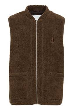 CASUAL FRIDAY CFJonson teddy vest Herren Weste Fleece Outdoor Weste teddyweste mit Stehkragen und Reißverschluss Regular Fit, Größe:M, Farbe:Potting Soil Melange (1912181) von CASUAL FRIDAY