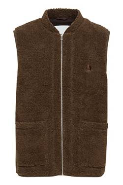 CASUAL FRIDAY CFJonson teddy vest Herren Weste Fleece Outdoor Weste teddyweste mit Stehkragen und Reißverschluss Regular Fit, Größe:S, Farbe:Potting Soil Melange (1912181) von CASUAL FRIDAY