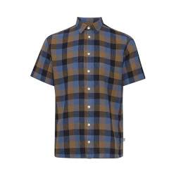 Casual Friday Herren CFAlvin 0053 SS Checked Linen Mix Shirt Hemd, 181022_Ermine, XL von CASUAL FRIDAY