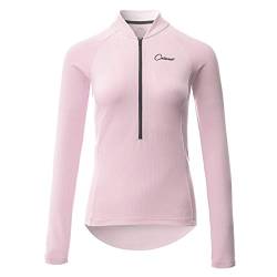 CATENA Radtrikot Damen Langarm Fahrradtrikot Moutainbike Tops Fahrradshirt Bikeshirts MTB Rennrad Radsport Bekleidung Atmungsaktiv Schnell Trocknend Einfarbig Cycling Jersey für Frauen, Pink, M von CATENA