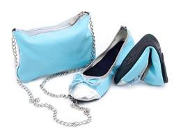 CATMOTION Faltbare Bequeme Schuhe in Ihre Handtasche, Ballerinas für Mädchen, Party-Pumps, Taschenschuhe, Faltbare Ballerinas mit die Tragtasche (Snow Princess, Numeric_30) von CATMOTION