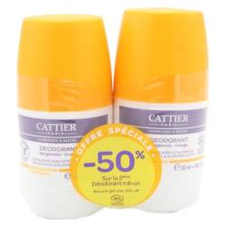 Cattier Deodorant Roll-On Bergamotte Orange Bio 2er Pack (2 x 50 ml) von CATTIER