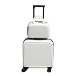 CAULO 18/20-Zoll-Gepäck, 2-teiliges Set, Koffer mit Spinner-Rädern, Hartschalen-Handgepäck-Koffer-Set mit feststellbaren Spinner-Rädern (White 18in) von CAULO