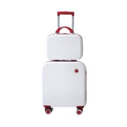 CAULO 2-teilige Gepäcksets, 20-Zoll-Handgepäck und Kosmetikkoffer, Hartschalen-Koffersets, Hartschalenkoffer mit Spinnerrädern (White 20in) von CAULO
