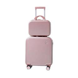 CAULO 2-teiliges Gepäck-Set, leichtes, rollendes Hartschalen-Reisegepäck mit Passwortsperre, Koffer mit Spinner-Rädern für Damen (Gold 18in) von CAULO