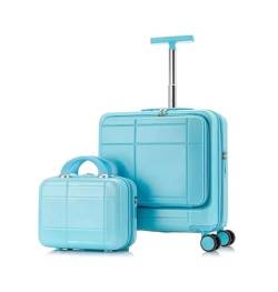 CAULO 20-Zoll-Gepäck, 2-teiliges Set, Hartschalen-Gepäckset, Handgepäck-Koffer mit Spinnerrädern, langlebiges, leichtes Reiseset (Blue) von CAULO
