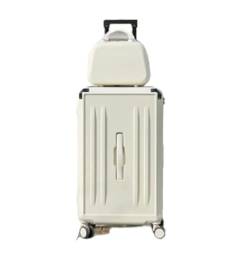 CAULO Gepäcksets, 2-teilig, PVC-Koffer mit Spinnerrädern, langlebige Gepäcksets, Handgepäck-Kofferset für Damen und Herren (White 24in) von CAULO