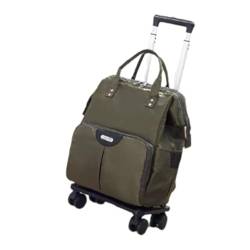 CAULO Rollender Tagesrucksack, Handgepäck, großes Fassungsvermögen, mit Rollen, Abnehmbarer Trolley-Rucksack, Geschenke für Männer und Frauen (Green 31 * 24 * 42cm) von CAULO