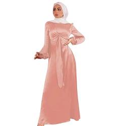 Damen Gebetskleidung Muslimische Kleider Damen Langarm Satin Maxikleid Abaya Burka Ganzkörper Kaftan Ramadan Lang Gebetskleid Gebetskleidung für Frauen Abaya Muslim Damen Langarm Islamische Arabisch T von CAUYDY