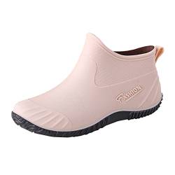 Gummistiefel Damen Leichte Atmungsaktiv Hoch Regenschuhe Weitschaft Wasserdichter Rutschfeste Regenstiefel Kurz Barfuss Reitsportschuhe Halbhoch Leichtetten Rain Boots Stiefel Gummistiefeletten Damen von CAUYDY