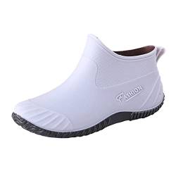 Gummistiefel Damen Leichte Atmungsaktiv Hoch Regenschuhe Weitschaft Wasserdichter Rutschfeste Regenstiefel Kurz Barfuss Reitsportschuhe Halbhoch Leichtetten Rain Boots Stiefel Regenstiefel Damen von CAUYDY