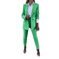 Hosenanzug Damen Sportlich Elegant 2 Teiler Damen Blazer Anzug Set Hosenanzug Elegant Business Hose 2-teilig Anzug Karo Kariert Zweiteiler Slim Fit Streetwear Sportlich Jacket Hose Umlegekragen Arbeit von CAUYDY