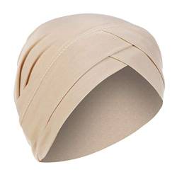 KopftüCher Damen,Frauen Undercap Hijab Unterschal Hijab, Islamische Muslimische Cap mit Tie Back Closure Solid Color Unter Schal Mütze Turban Kopfbedeckung Chemo Kopftuch Schlafmütze Slouchy Muslimis von CAUYDY