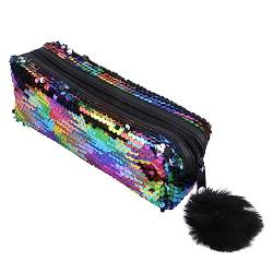 CAXUSD 1stk Federmäppchen Mit Pailletten Make-up Federmäppchen Glitzer Bleistiftbeutel Kosmetiktäschchen Mit Pailletten Damen Geldbörsen Polyester Makeup Tasche Fräulein Multifunktion von CAXUSD