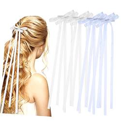CAXUSD 4 Stück Bogengeflecht Haarspangen Haarklammer Haarspange für Frauen Damen Haarspange mit Schleife Haarnadel Haarbänder Haarband Frauen beugen Haarspange Quaste von CAXUSD