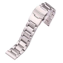CBLDF Armband aus Edelstahl, 18 mm, 20 mm, 22 mm, 24 mm, Armband für Herren, gebürstetes Silber, Schwarz, 20mm, Achat von CBLDF