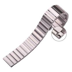 CBLDF Armband aus massivem Edelstahl, 16 mm, 18 mm, 20 mm, 22 mm, Armband aus gebürstetem Metall, Schwarz und Silber, 16mm, Achat von CBLDF