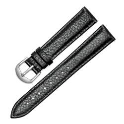 CBLDF Echtes Leder-Uhrenarmband For Damen, Schnellverschluss-Uhrenarmband, 12 Mm, 14 Mm, 16 Mm, 18 Mm, 20 Mm, Modisches Armband For Armbanduhren (Color : BLACK SL, Size : 20mm) von CBLDF