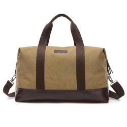 CBLdF Damenhandtasche Vintage Canvas Taschen Für Männer Reise Handgepäck Taschen Aufbewahrungstasche Große Kapazität Duffle Bag-Khaki von CBLdF