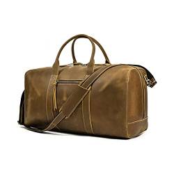 Herren-Reisetasche aus Leder für die Nacht, Weekender-Tasche, Flugzeuggepäck, Handgepäck, Sporttasche, Geschäftsreisetasche von CBLdF