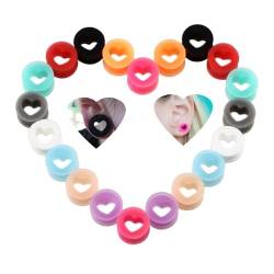 CBLdf 10 Pair Heart Shape Silicone Ohr Plugs Tunnels(4-22mm) Punk Hip-hop Ohr Expander For Women Men Body Piercing Jewelry (Size : 6mm) von CBLdf
