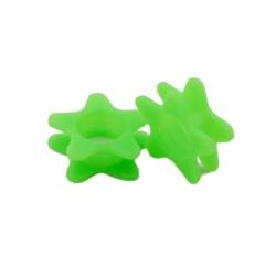 Ohr tunnel plug 1 Pair Silicone Ear Plugs Tunnels Five Pointed Star+heart Shape+trianglePunk Hip-hop Ear Expander For Women Men Body Piercing Jewelry (Color : Five Star Green, Size : 10mm) von CBLdf