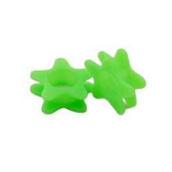 Ohr tunnel plug 1 Pair Silicone Ear Plugs Tunnels Five Pointed Star+heart Shape+trianglePunk Hip-hop Ear Expander For Women Men Body Piercing Jewelry (Color : Five Star Green, Size : 5mm) von CBLdf