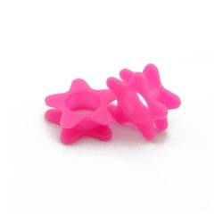 Ohr tunnel plug 1 Pair Silicone Ear Plugs Tunnels Five Pointed Star+heart Shape+trianglePunk Hip-hop Ear Expander For Women Men Body Piercing Jewelry (Color : Five Star Pink, Size : 5mm) von CBLdf