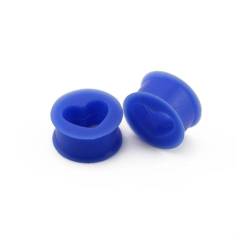 Ohr tunnel plug 1 Pair Silicone Ear Plugs Tunnels Five Pointed Star+heart Shape+trianglePunk Hip-hop Ear Expander For Women Men Body Piercing Jewelry (Color : Heart Blue, Size : 20mm) von CBLdf
