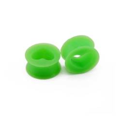 Ohr tunnel plug 1 Pair Silicone Ear Plugs Tunnels Five Pointed Star+heart Shape+trianglePunk Hip-hop Ear Expander For Women Men Body Piercing Jewelry (Color : Heart Green, Size : 10mm) von CBLdf