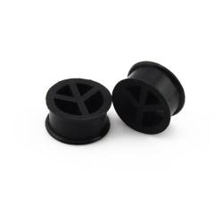 Ohr tunnel plug 1 Pair Silicone Ear Plugs Tunnels Five Pointed Star+heart Shape+trianglePunk Hip-hop Ear Expander For Women Men Body Piercing Jewelry (Color : Peace Tree-Black, Size : 8mm) von CBLdf