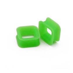 Ohr tunnel plug 1 Pair Silicone Ear Plugs Tunnels Five Pointed Star+heart Shape+trianglePunk Hip-hop Ear Expander For Women Men Body Piercing Jewelry (Color : Square-Green, Size : 8mm) von CBLdf