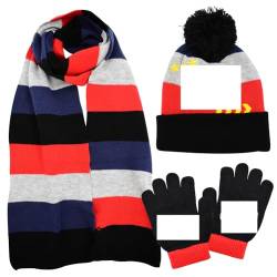 CBOSNF Cars Mütze Schal Handschuhe 3 Pcs Car Schal-Set Winterhandschuhe Mützen Schals,Zeichentrickfiguren Winter-Set Kinder Strickmützen für Kinder Mädchen 2 bis 8 Jahre von CBOSNF