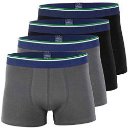 CC Clark Crown Herren Boxershorts im 4er Pack, Grau/Schwarz, Gr. L von CC Clark Crown