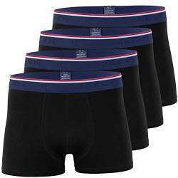 CC Clark Crown Herren Modal Boxershorts (4er Pack), Retroshorts in weicher Modal Cotton Qualität in Grösse XL, Schwarz von CC Clark Crown