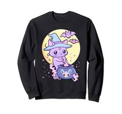 Kawaii Pastell Goth Süße Gruselige Hexe Katze Wicca Sweatshirt von CC Pastel Goth Anime Vaporwave Aesthetic