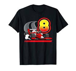 8 Jahre Altes Kleinkind Junge Formel Rennwagen 8. Geburtstag T-Shirt von CC Race Car Birthday Party Supplies