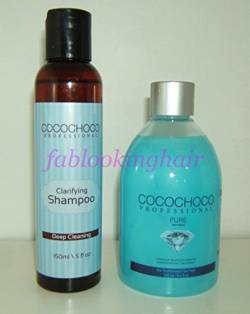 COCOCHOCO PURE brasilianisches Blow Dry Haar Keratin Glättung Behandlung 250 ml plus 150 ml COCOCHOCO Pre Klärendes Shampoo von CC